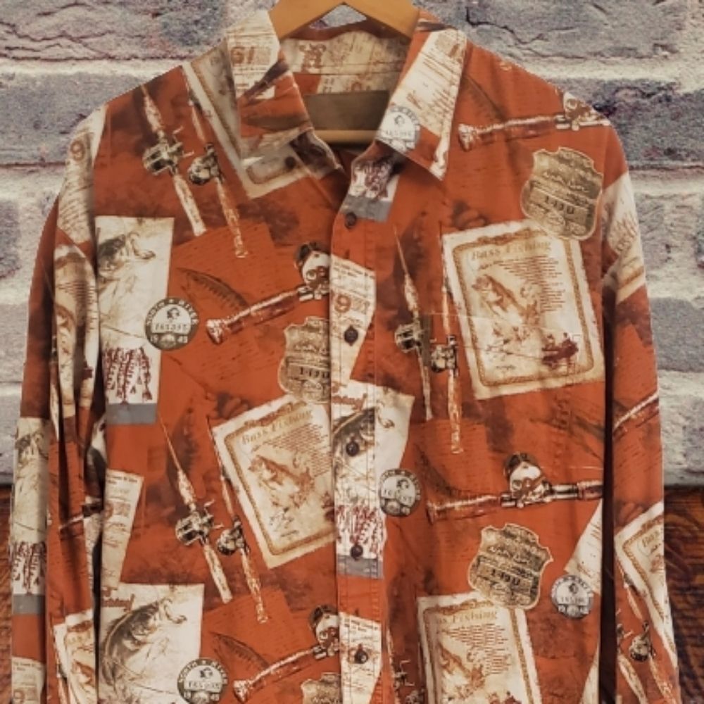 Button Down / "Vintage Bass Fishing" Overprint